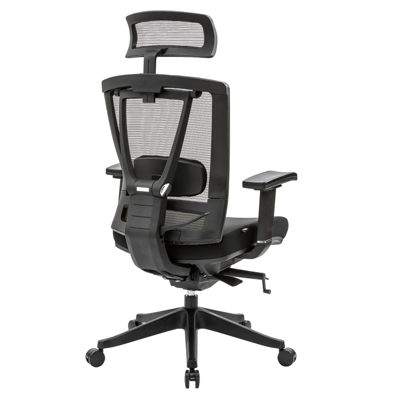 Sillón ejecutivo H1 en negro con malla negra.