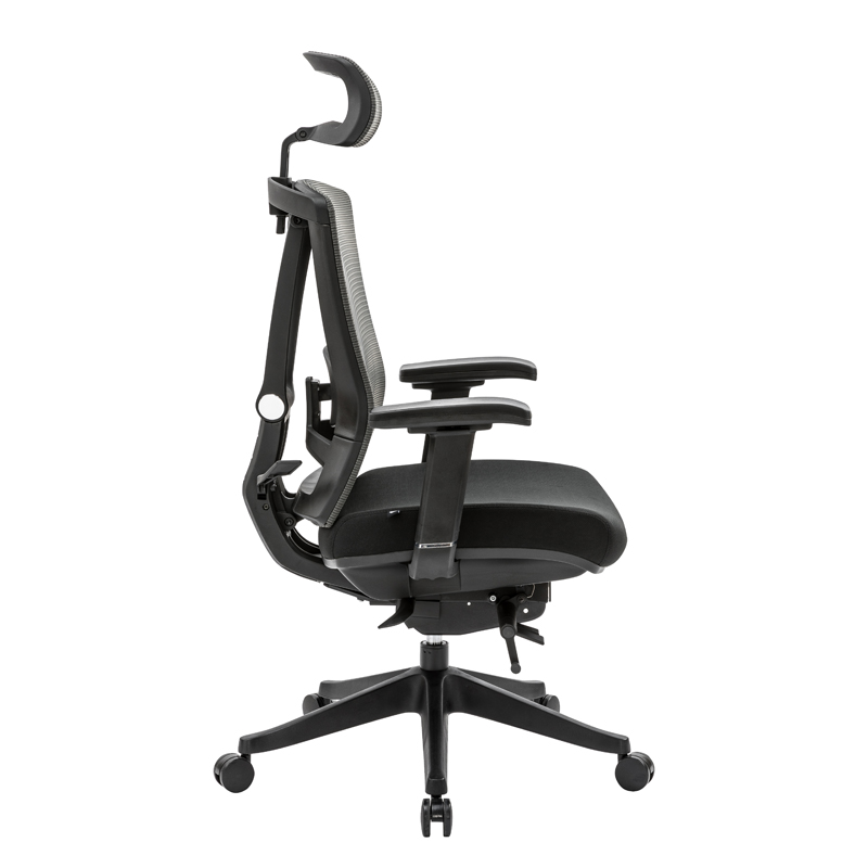 Sillón ejecutivo H1 en negro con malla negra.